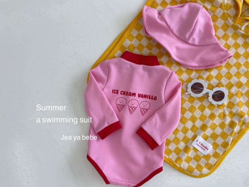 Jeaya & Mymi - Korean Children Fashion - #fashionkids - Vanilla Swimwear with Hat - 10