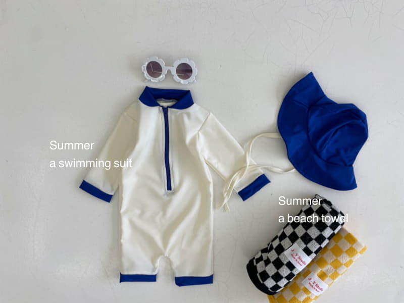 Jeaya & Mymi - Korean Children Fashion - #kidsshorts - Vanilla Swimwear with Hat - 11