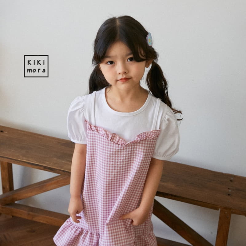 Kikimora - Korean Children Fashion - #kidzfashiontrend - Check Busiter One-piece - 4