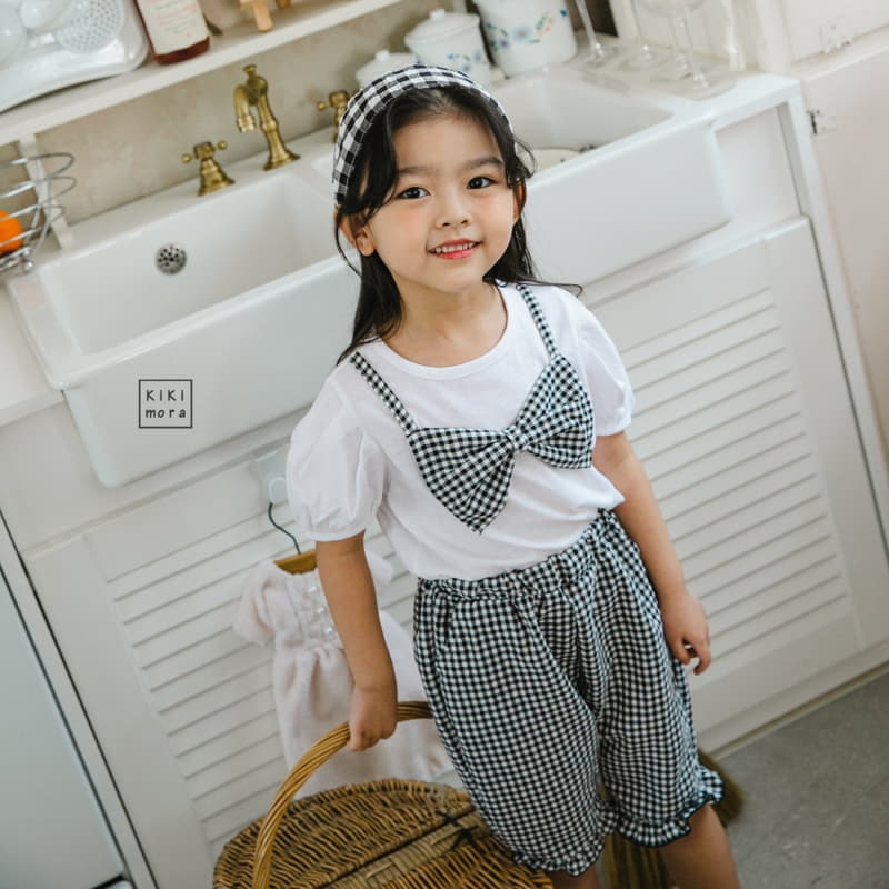 Kikimora - Korean Children Fashion - #childofig - Check Ribbon Tee - 11