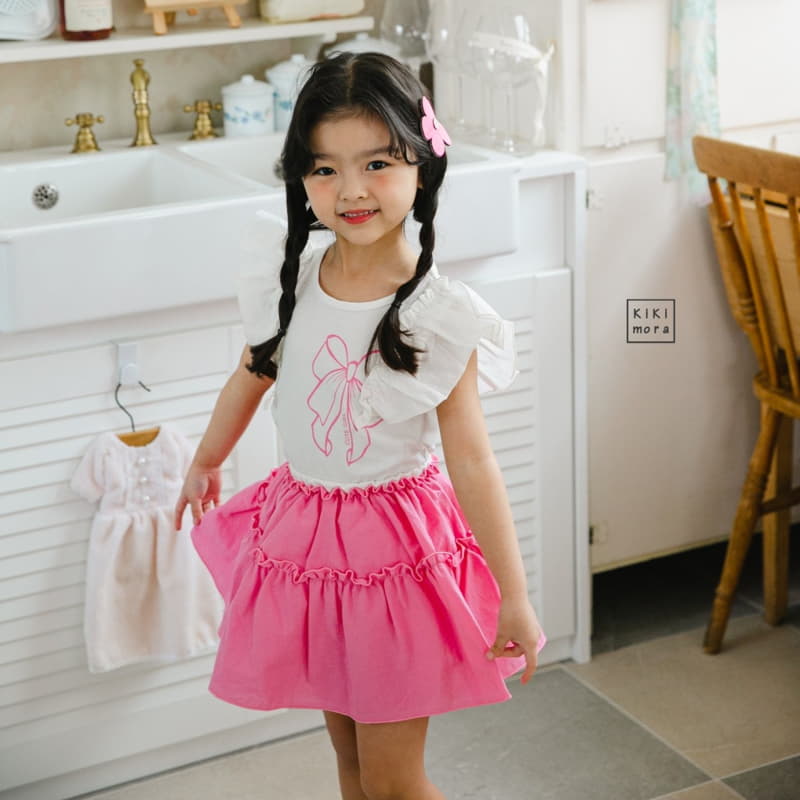 Kikimora - Korean Children Fashion - #prettylittlegirls - Ribbon Frill Tee - 4