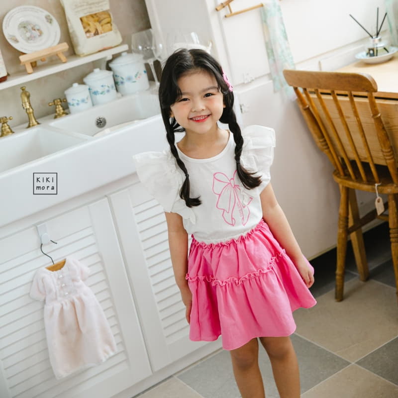 Kikimora - Korean Children Fashion - #childofig - Ribbon Frill Tee - 5