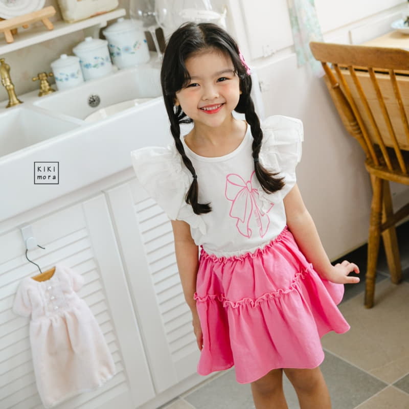Kikimora - Korean Children Fashion - #childrensboutique - Ribbon Frill Tee - 6