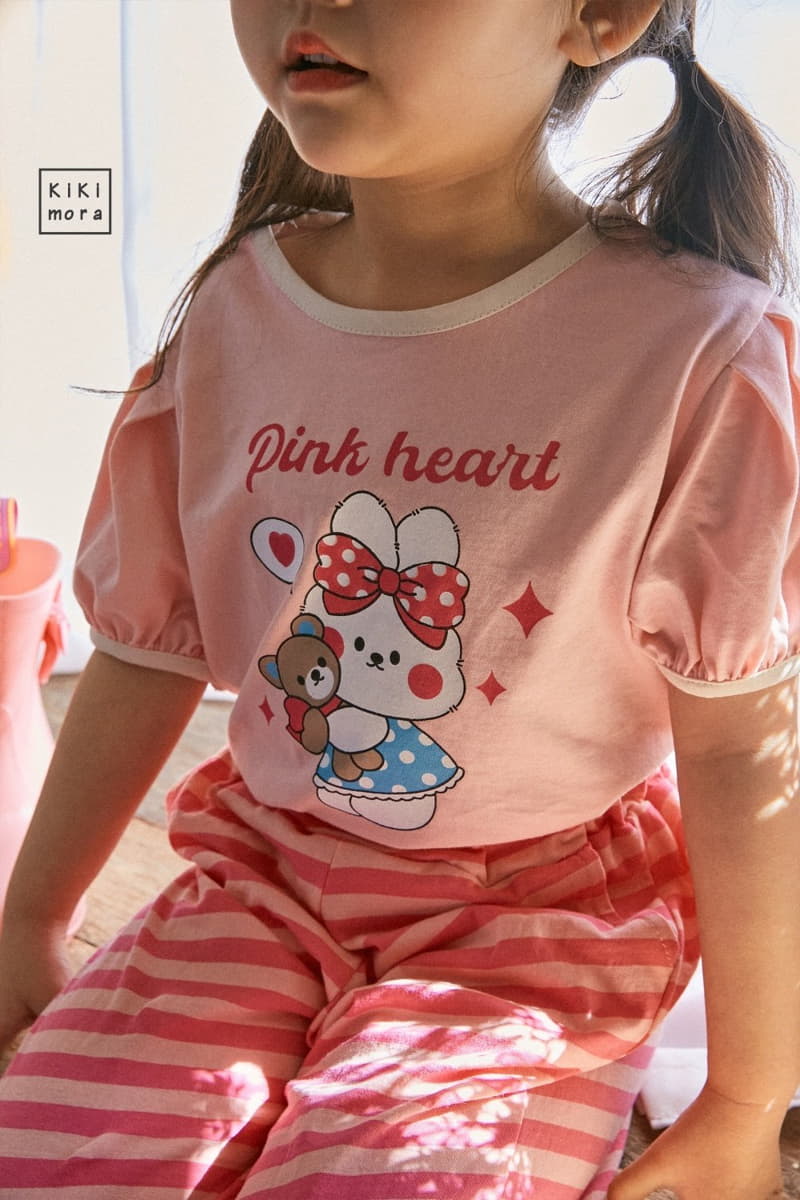 Kikimora - Korean Children Fashion - #designkidswear - Pink Rabbit Tee - 11