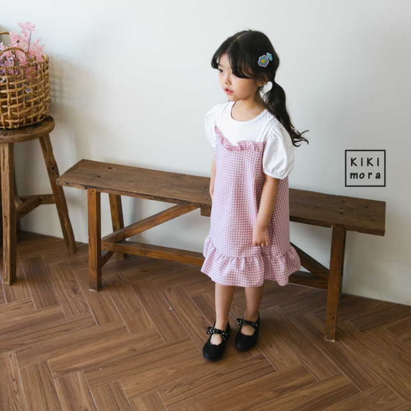 Kikimora - Korean Children Fashion - #kidsstore - Check Busiter One-piece - 2