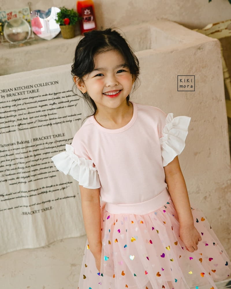 Kikimora - Korean Children Fashion - #kidzfashiontrend - Frill Rib Tee - 2