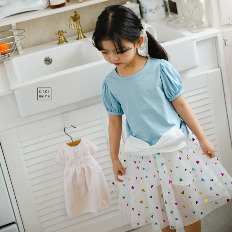 Kikimora - Korean Children Fashion - #magicofchildhood - big Ribbon Shirring Tee - 8