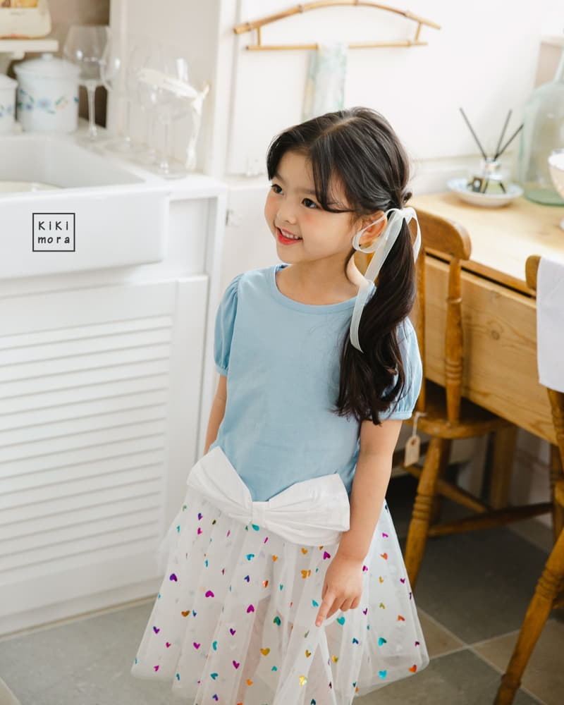 Kikimora - Korean Children Fashion - #minifashionista - big Ribbon Shirring Tee - 9