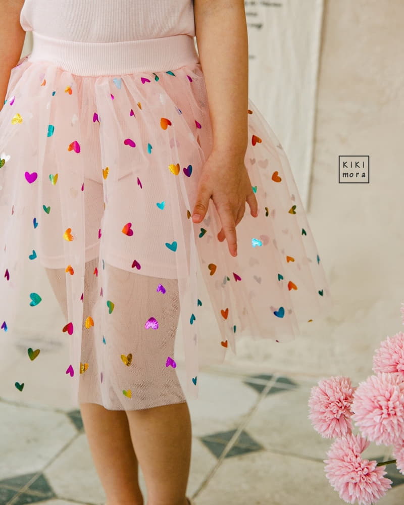Kikimora - Korean Children Fashion - #toddlerclothing - Heart Shar Skirt Leggings - 3
