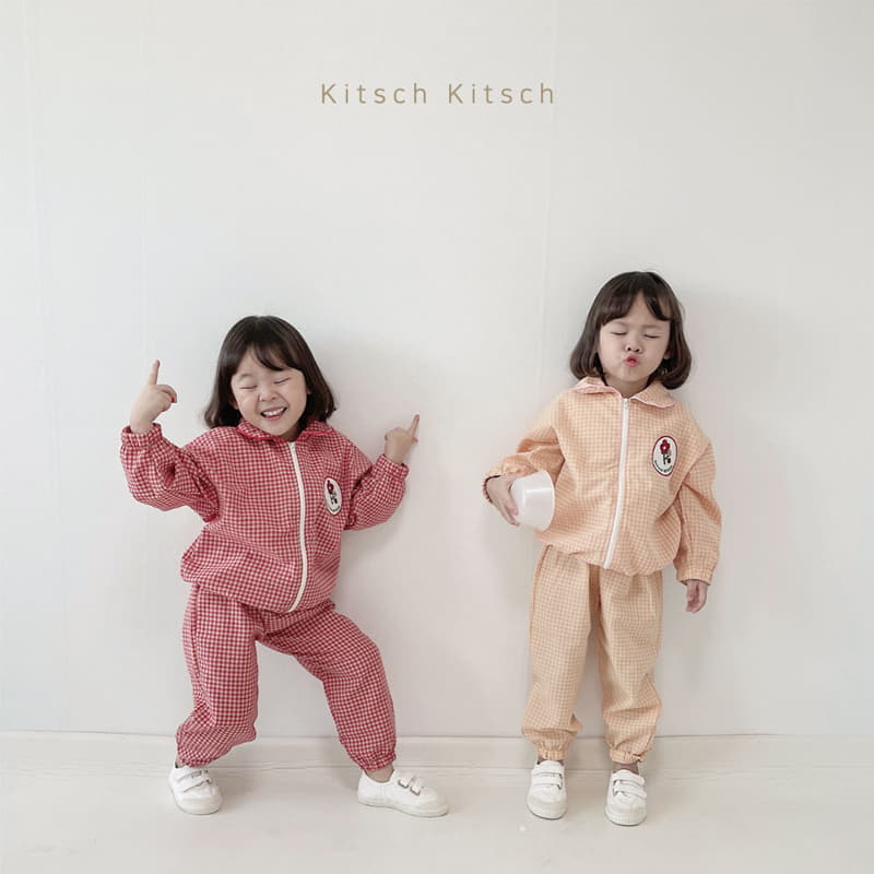 Kitsch Kitsch - Korean Children Fashion - #Kfashion4kids - Circle Collar Windbreaker Top Bottom Set - 7