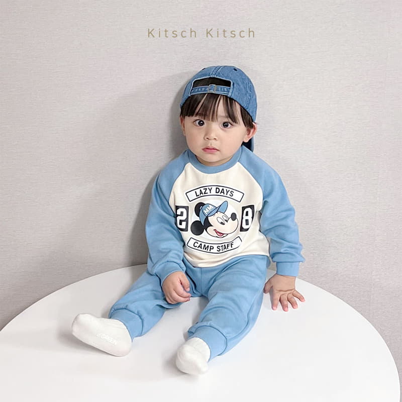 Kitsch Kitsch - Korean Children Fashion - #Kfashion4kids - Hat Mickey Raglan Top Bottom Set - 9