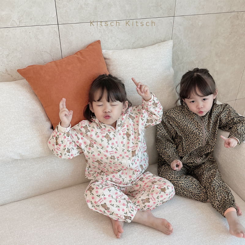 Kitsch Kitsch - Korean Children Fashion - #Kfashion4kids - Pattern Windbreaker Top Bottom Set - 8