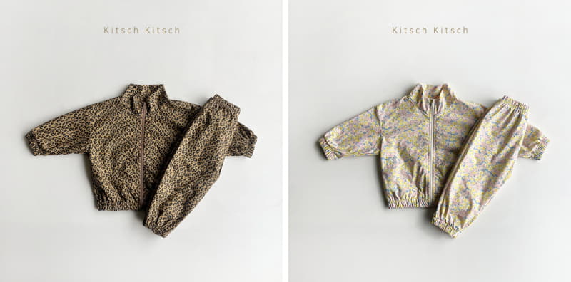 Kitsch Kitsch - Korean Children Fashion - #discoveringself - Pattern Windbreaker Top Bottom Set - 3