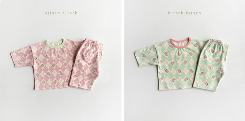 Kitsch Kitsch - Korean Children Fashion - #discoveringself - Argyle Pattern Easywear - 2