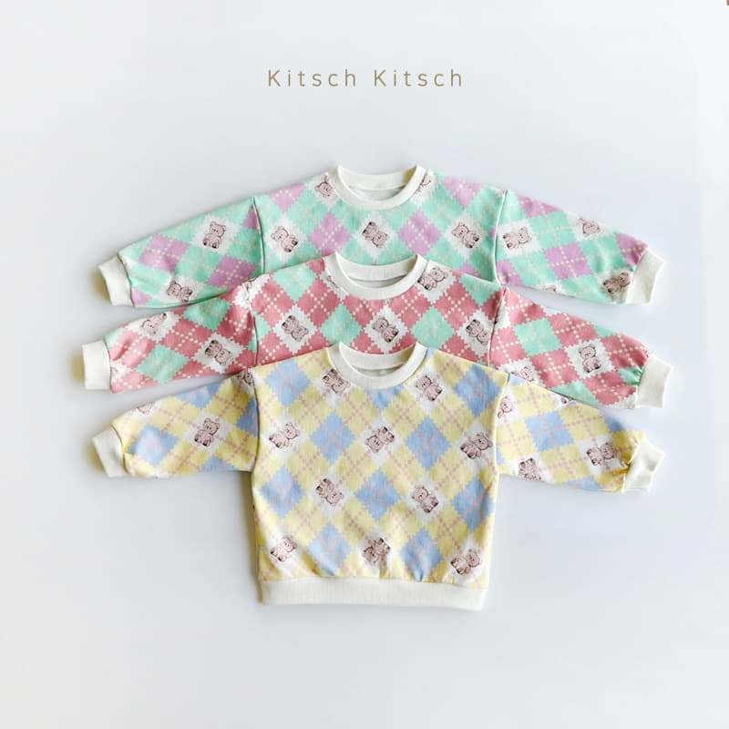 Kitsch Kitsch - Korean Children Fashion - #discoveringself - Argyle Pattern Top Bottom Set