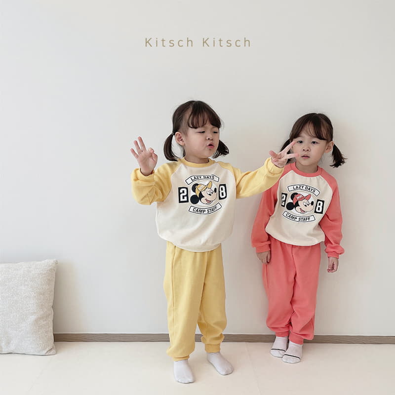 Kitsch Kitsch - Korean Children Fashion - #fashionkids - Hat Mickey Raglan Top Bottom Set - 5