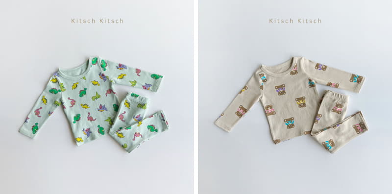 Kitsch Kitsch - Korean Children Fashion - #fashionkids - Kitsch Pattern Easywear Set 1+1 - 3