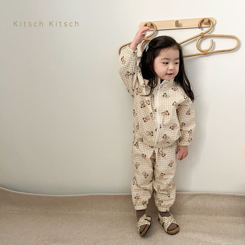 Kitsch Kitsch - Korean Children Fashion - #kidsshorts - Pattern Windbreaker Top Bottom Set - 9