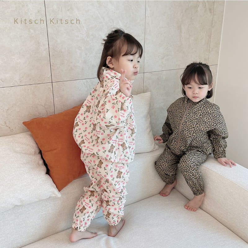 Kitsch Kitsch - Korean Children Fashion - #kidsshorts - Pattern Windbreaker Top Bottom Set - 5