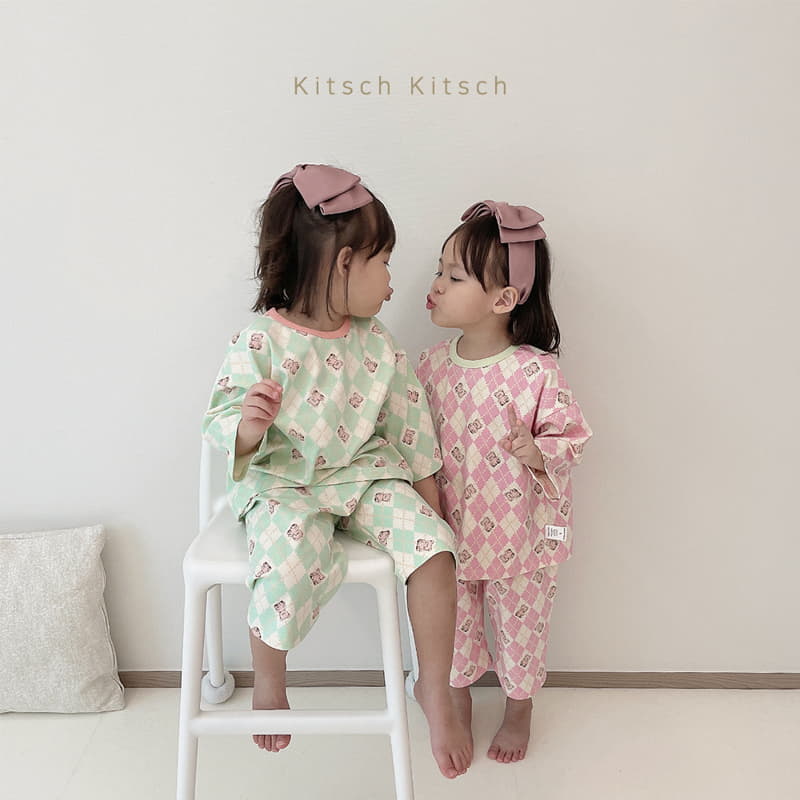 Kitsch Kitsch - Korean Children Fashion - #fashionkids - Argyle Pattern Easywear - 4