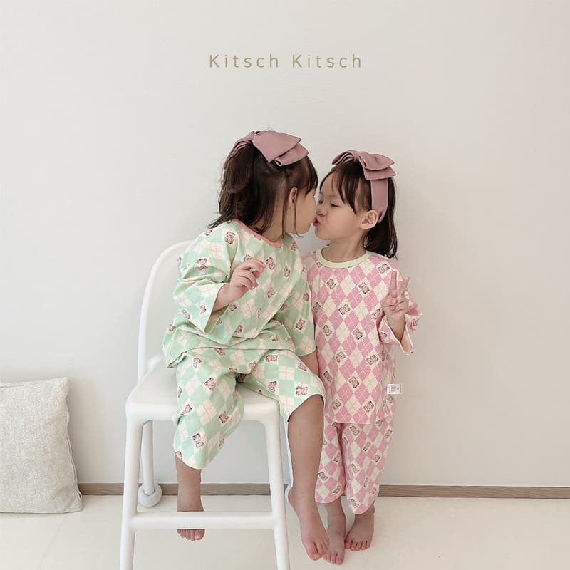 Kitsch Kitsch - Korean Children Fashion - #kidsstore - Argyle Pattern Easywear - 5