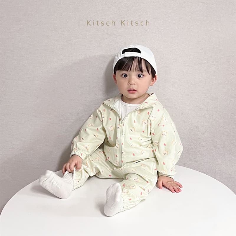 Kitsch Kitsch - Korean Children Fashion - #kidzfashiontrend - Pattern Windbreaker Top Bottom Set - 11