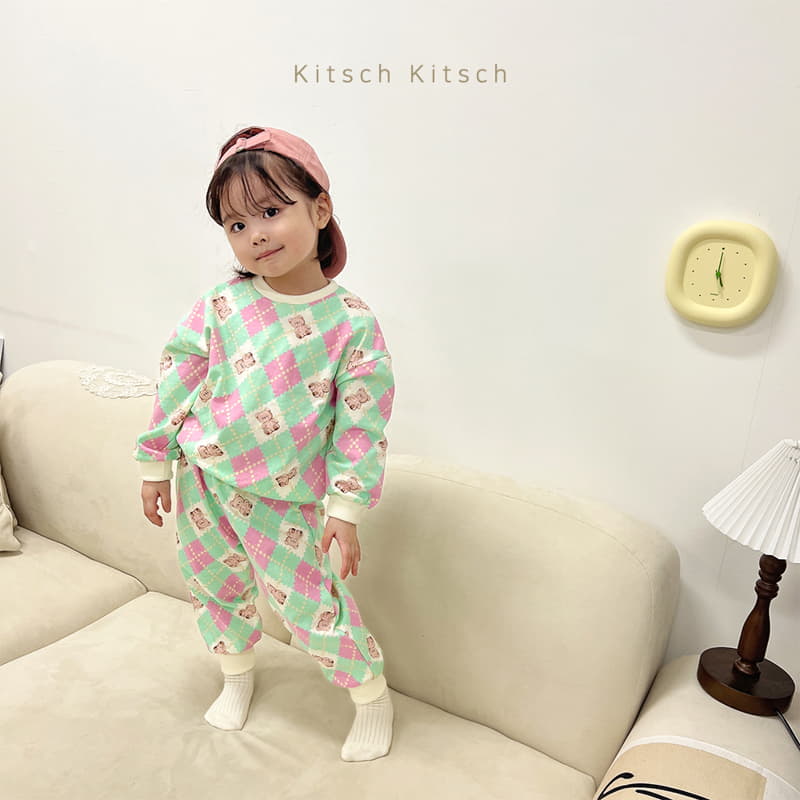 Kitsch Kitsch - Korean Children Fashion - #littlefashionista - Argyle Pattern Top Bottom Set - 7