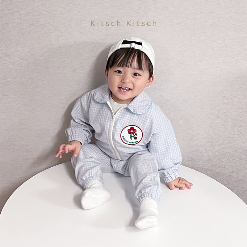 Kitsch Kitsch - Korean Children Fashion - #magicofchildhood - Circle Collar Windbreaker Top Bottom Set - 9