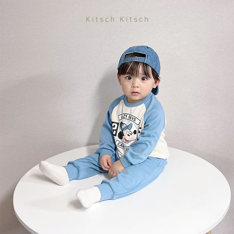 Kitsch Kitsch - Korean Children Fashion - #magicofchildhood - Hat Mickey Raglan Top Bottom Set - 11