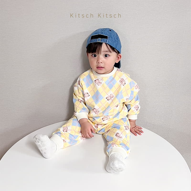 Kitsch Kitsch - Korean Children Fashion - #magicofchildhood - Argyle Pattern Top Bottom Set - 8
