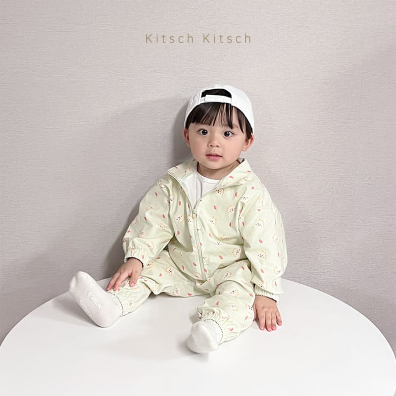 Kitsch Kitsch - Korean Children Fashion - #minifashionista - Pattern Windbreaker Top Bottom Set - 11
