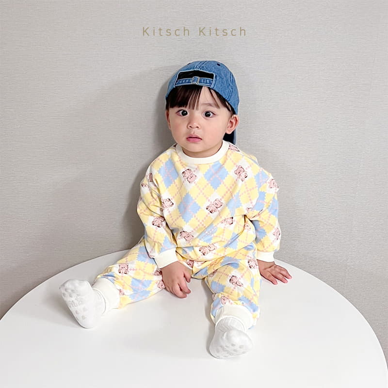 Kitsch Kitsch - Korean Children Fashion - #minifashionista - Argyle Pattern Top Bottom Set - 9