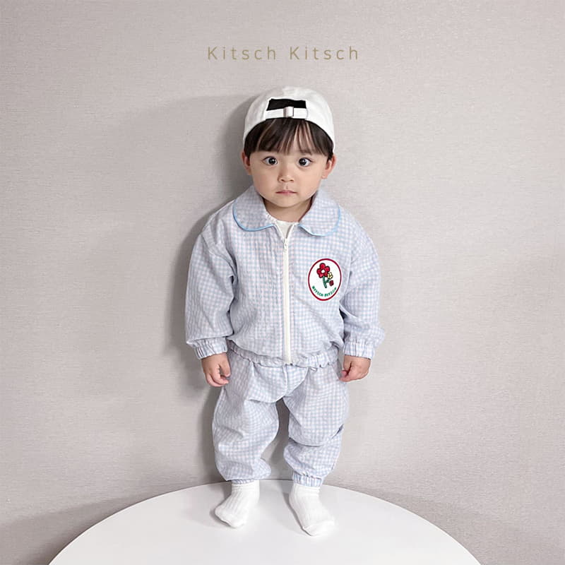 Kitsch Kitsch - Korean Children Fashion - #prettylittlegirls - Circle Collar Windbreaker Top Bottom Set - 11