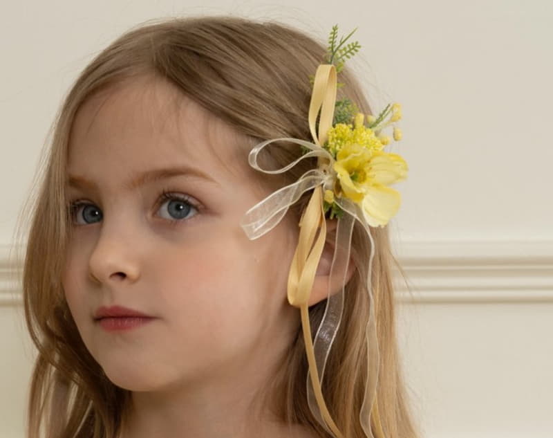 Le Bev - Korean Children Fashion - #kidsshorts - Yellow Flower Hairpin