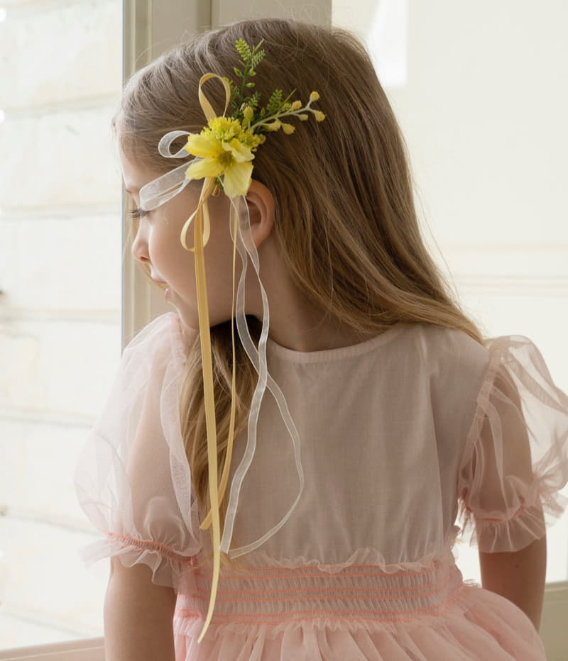 Le Bev - Korean Children Fashion - #kidzfashiontrend - Yellow Flower Hairpin - 3