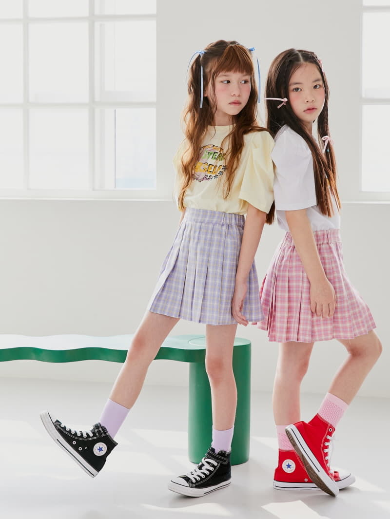Lilas - Korean Children Fashion - #discoveringself - OMG Check Skirt - 9