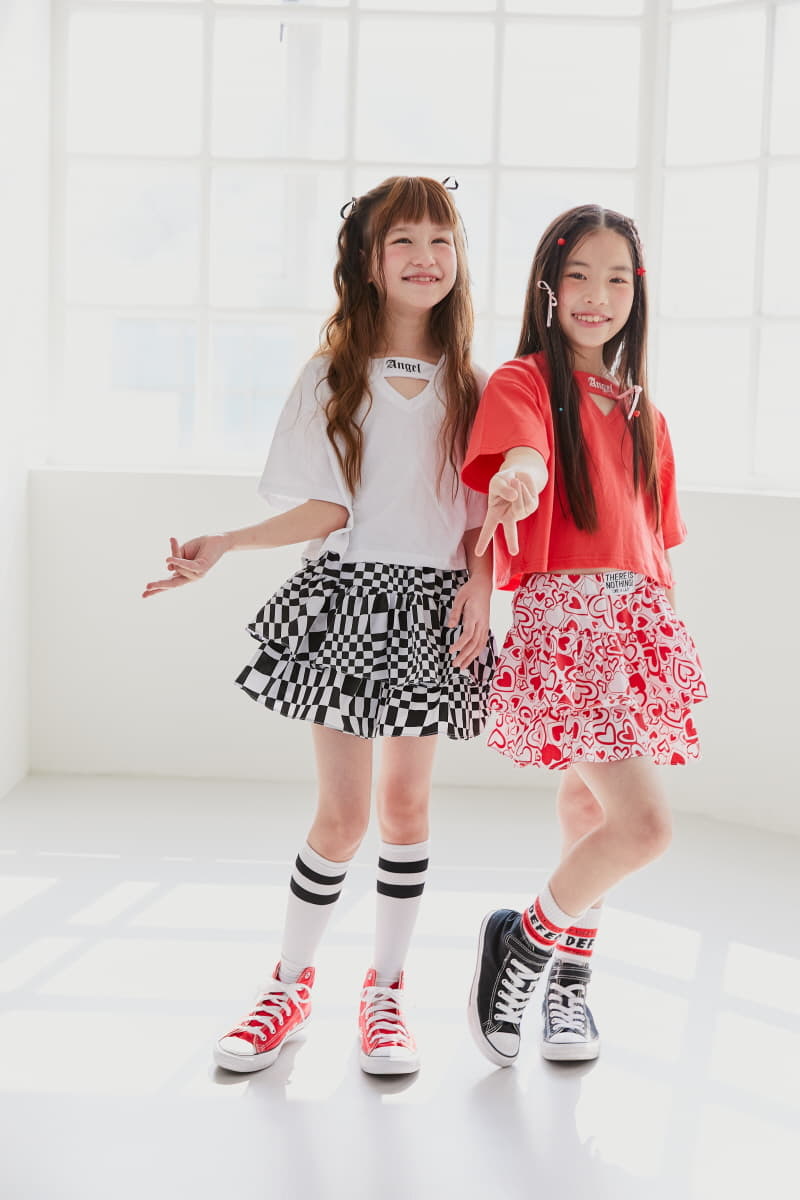 Lilas - Korean Children Fashion - #fashionkids - Cross V Neck Tee