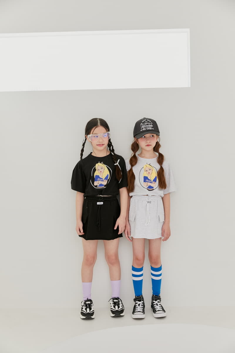 Lilas - Korean Children Fashion - #kidsshorts - Chick Girl Crop Tee - 8