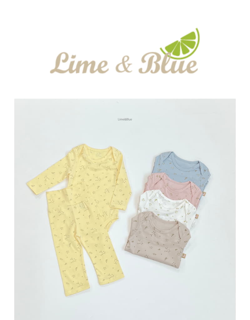 Lime & Blue - Korean Baby Fashion - #babyfashion - Organic Floral Bodysuit
