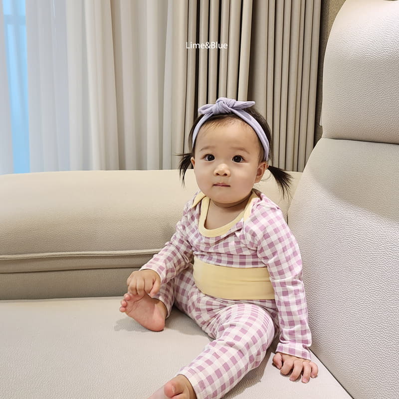Lime & Blue - Korean Baby Fashion - #babyfever - Cracker Check Baby Bodysuit - 6