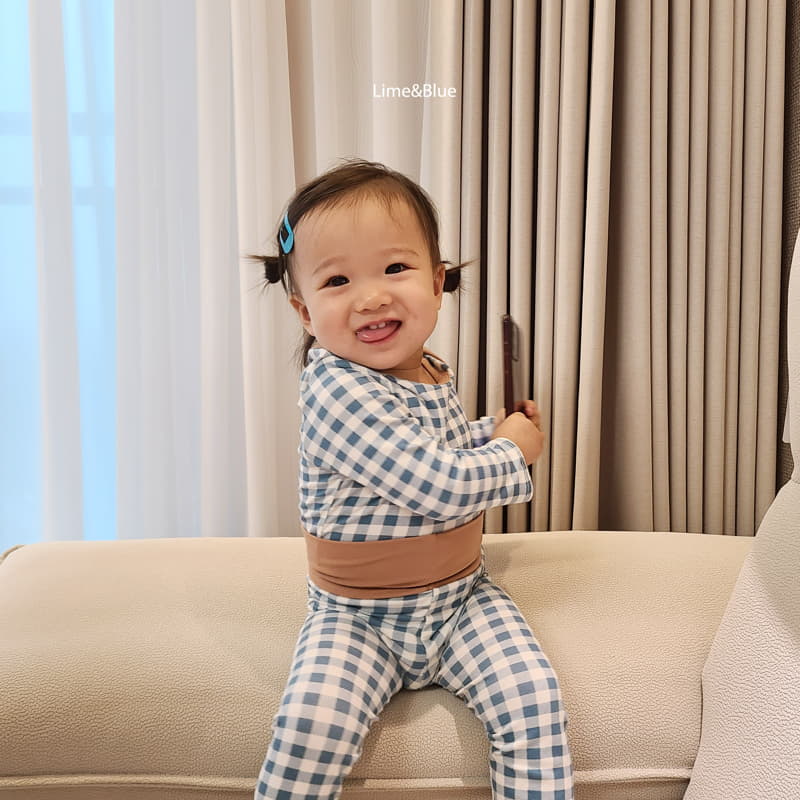 Lime & Blue - Korean Baby Fashion - #babyoninstagram - Cracker Check Baby Bodysuit - 9