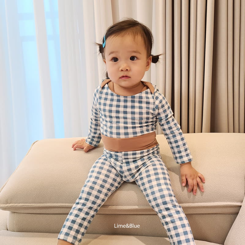 Lime & Blue - Korean Baby Fashion - #babyootd - Cracker Check Baby Bodysuit - 10