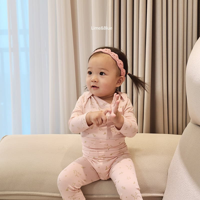 Lime & Blue - Korean Baby Fashion - #babyootd - Organic Floral Bodysuit - 6