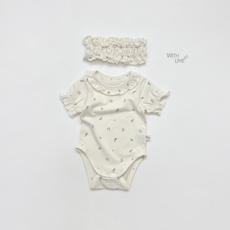 Lime & Blue - Korean Baby Fashion - #babyoutfit - Organic Floral Bodysuit - 2