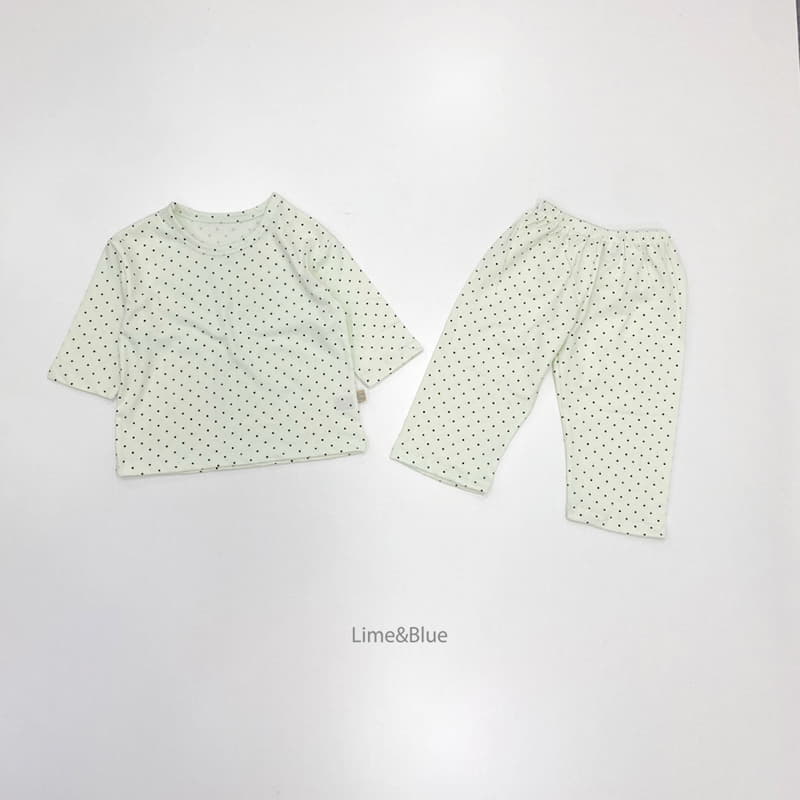 Lime & Blue - Korean Children Fashion - #Kfashion4kids - Overfit Dot Easywear - 8