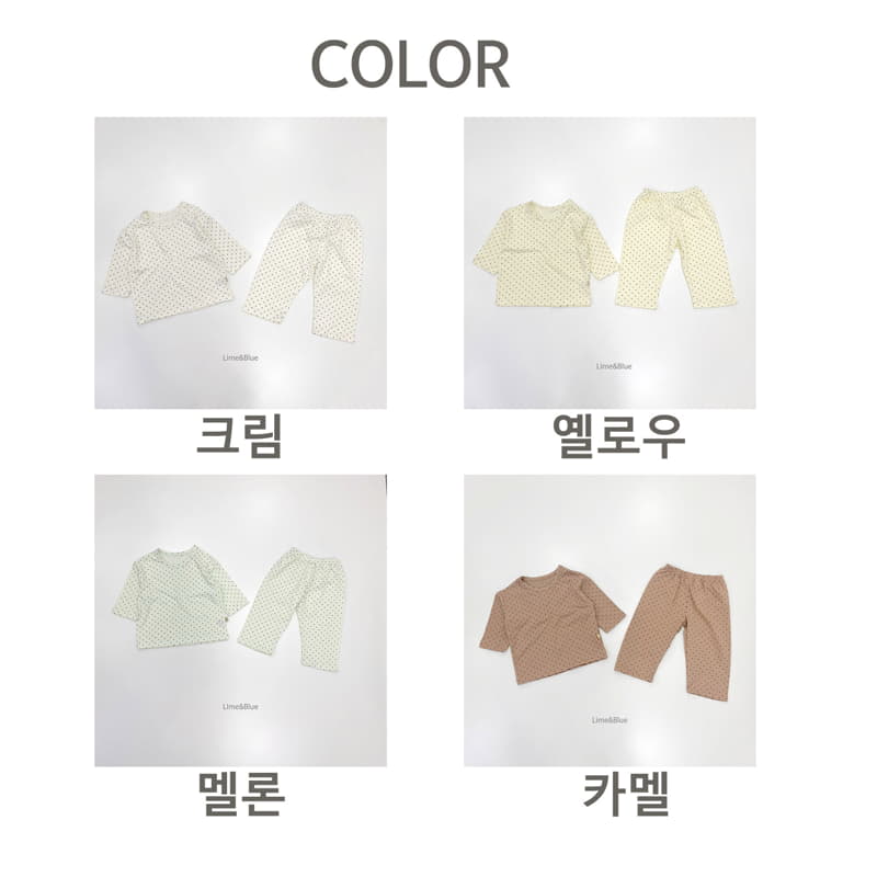 Lime & Blue - Korean Children Fashion - #designkidswear - Overfit Dot Easywear - 2