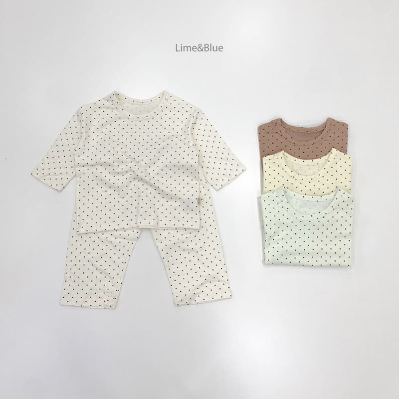 Lime & Blue - Korean Children Fashion - #discoveringself - Overfit Dot Easywear - 3