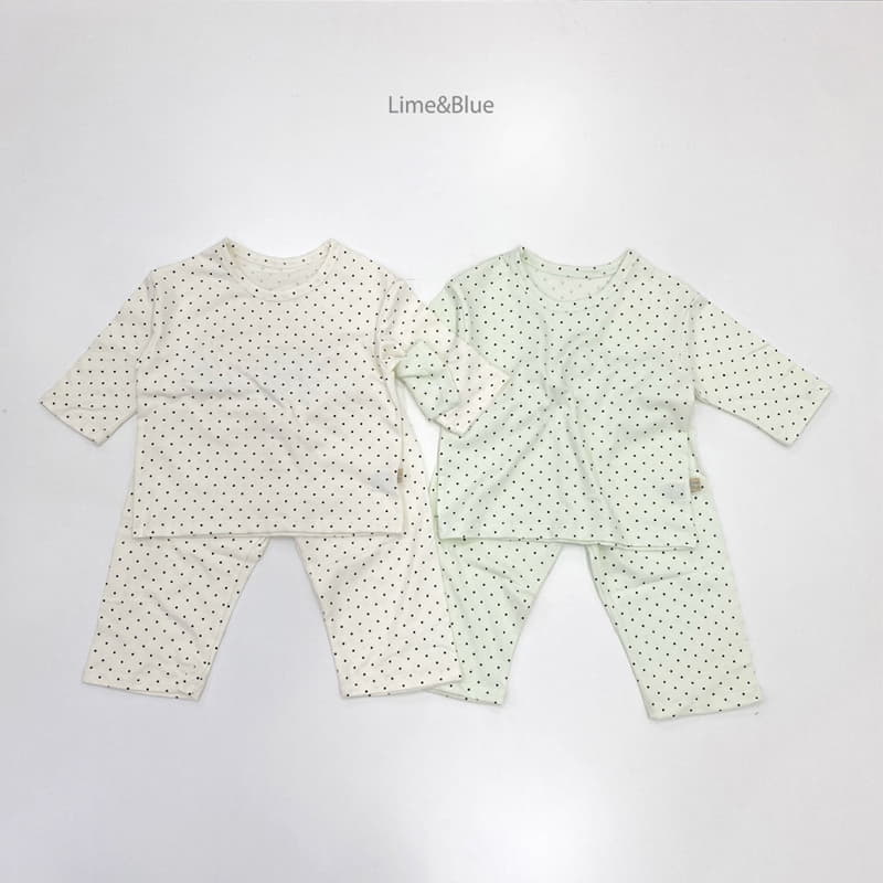 Lime & Blue - Korean Children Fashion - #discoveringself - Overfit Dot Easywear - 4