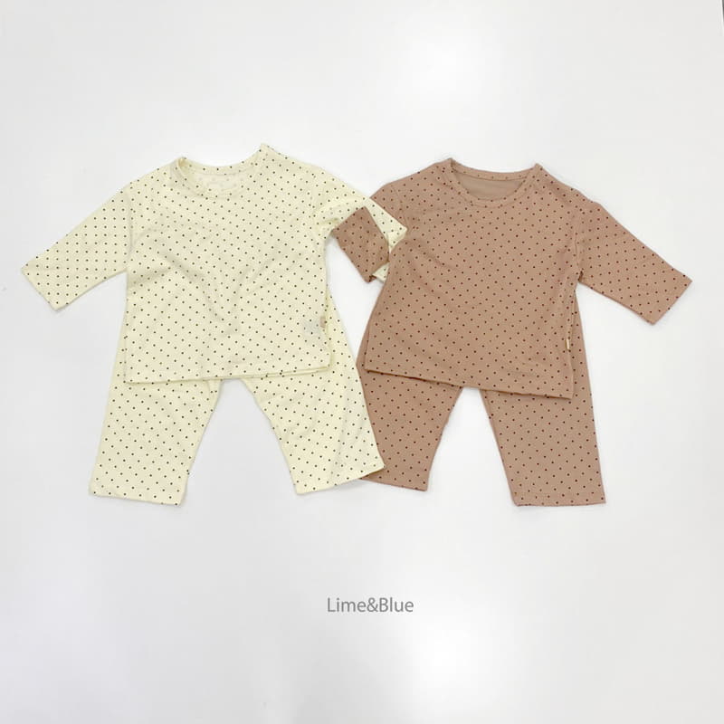 Lime & Blue - Korean Children Fashion - #kidsshorts - Overfit Dot Easywear - 5