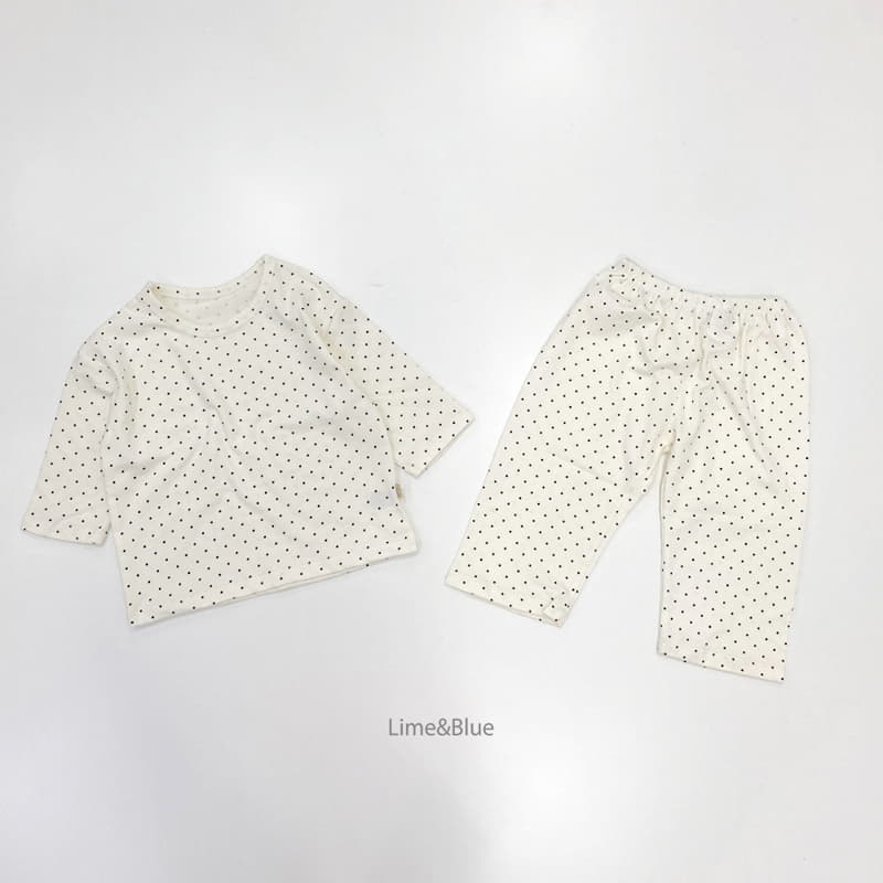 Lime & Blue - Korean Children Fashion - #kidsstore - Overfit Dot Easywear - 6